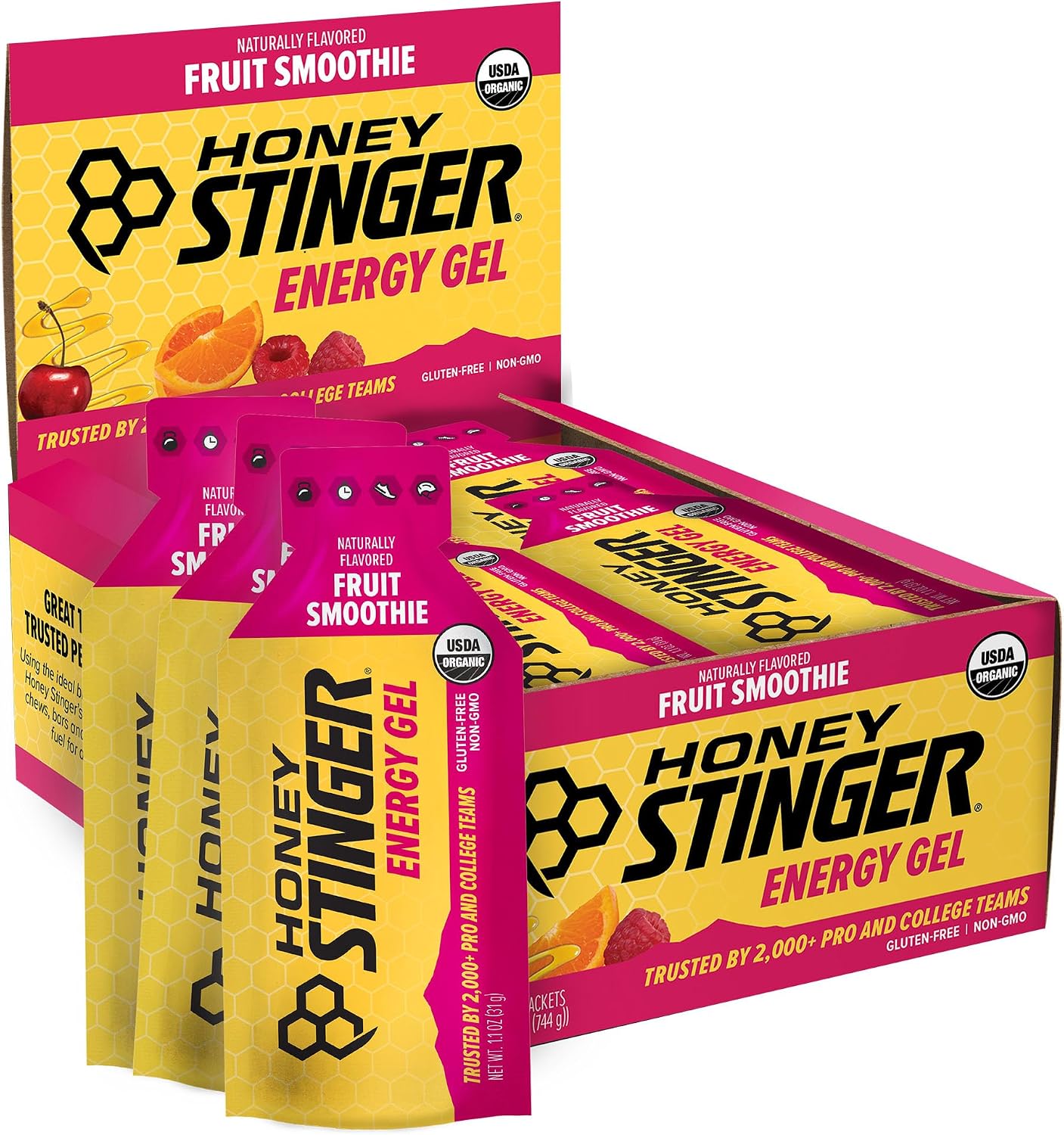 Honey Stinger 유기농 Fruit Smoothie 에너지 젤 24팩