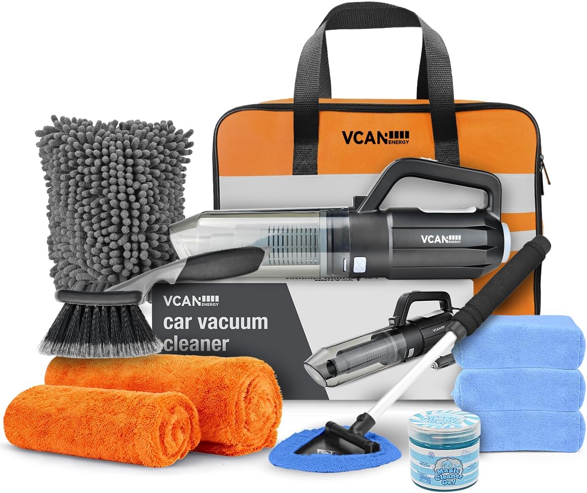 VCANENERGY Car Interior Detailing Kit with 10000pa Vacuum