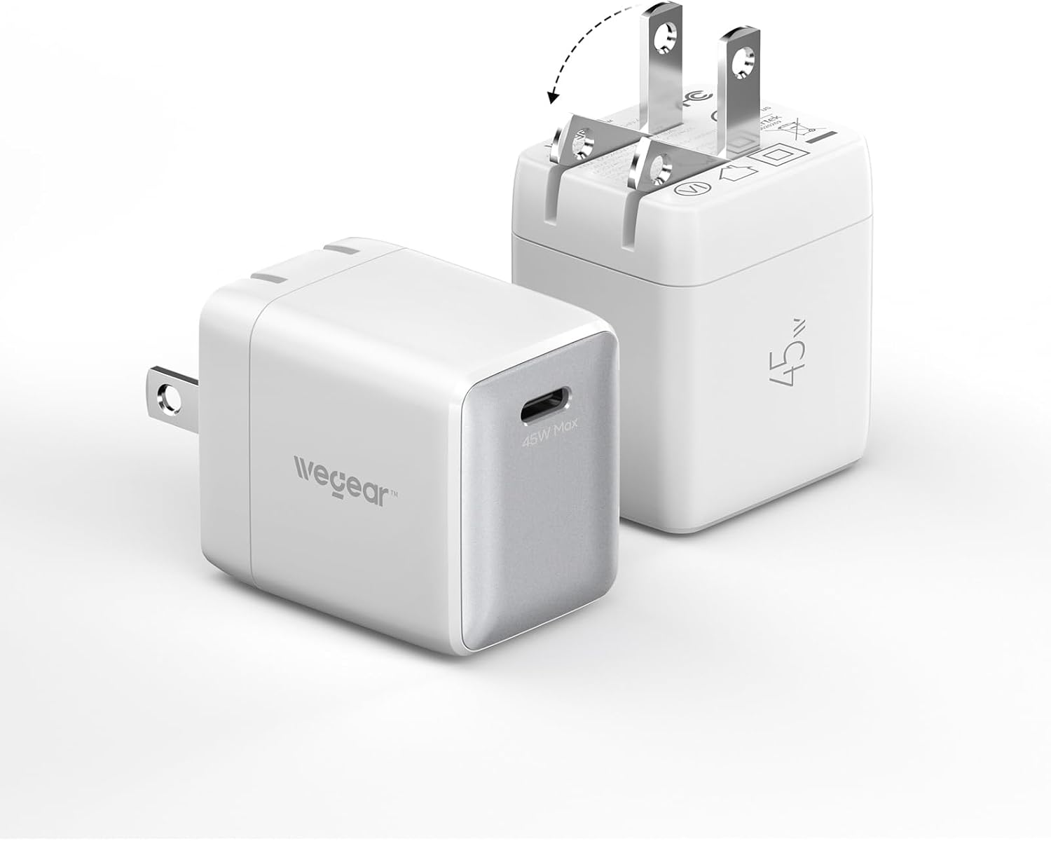 wegear Nano Foldable USB-C Wall Charger (2개 묶음)