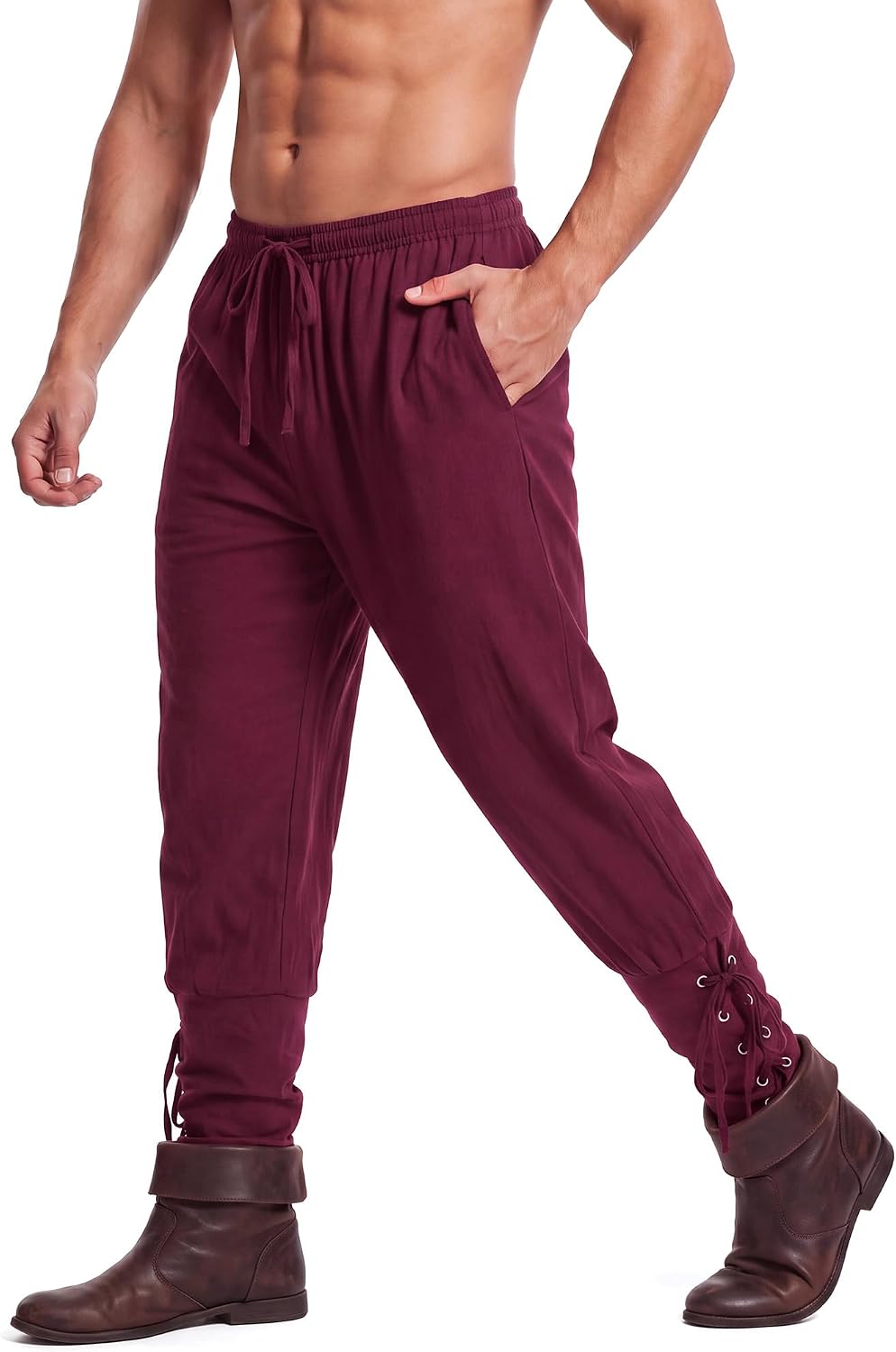 Zhitunemi Viking Pirate Pants Men: Renaissance Costume Medieval Pants