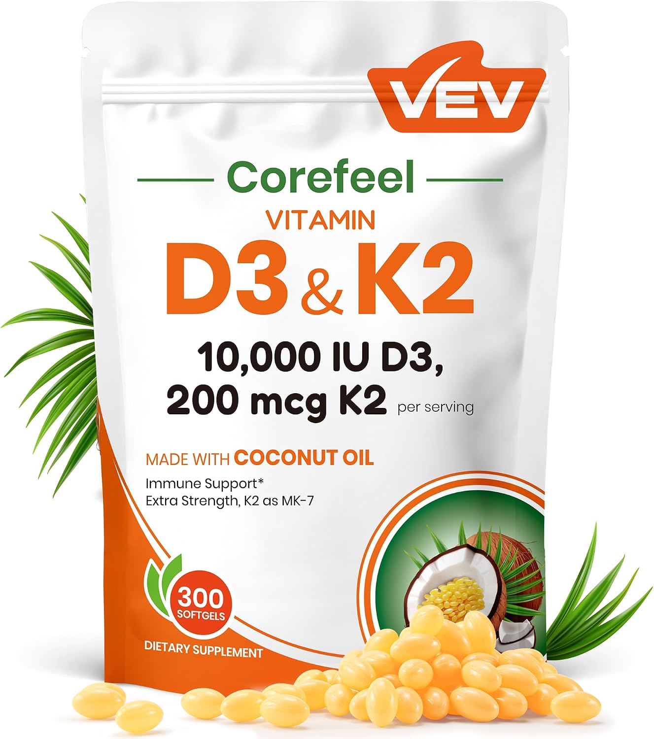 VEV Vitamin D3 K2 소프트젤