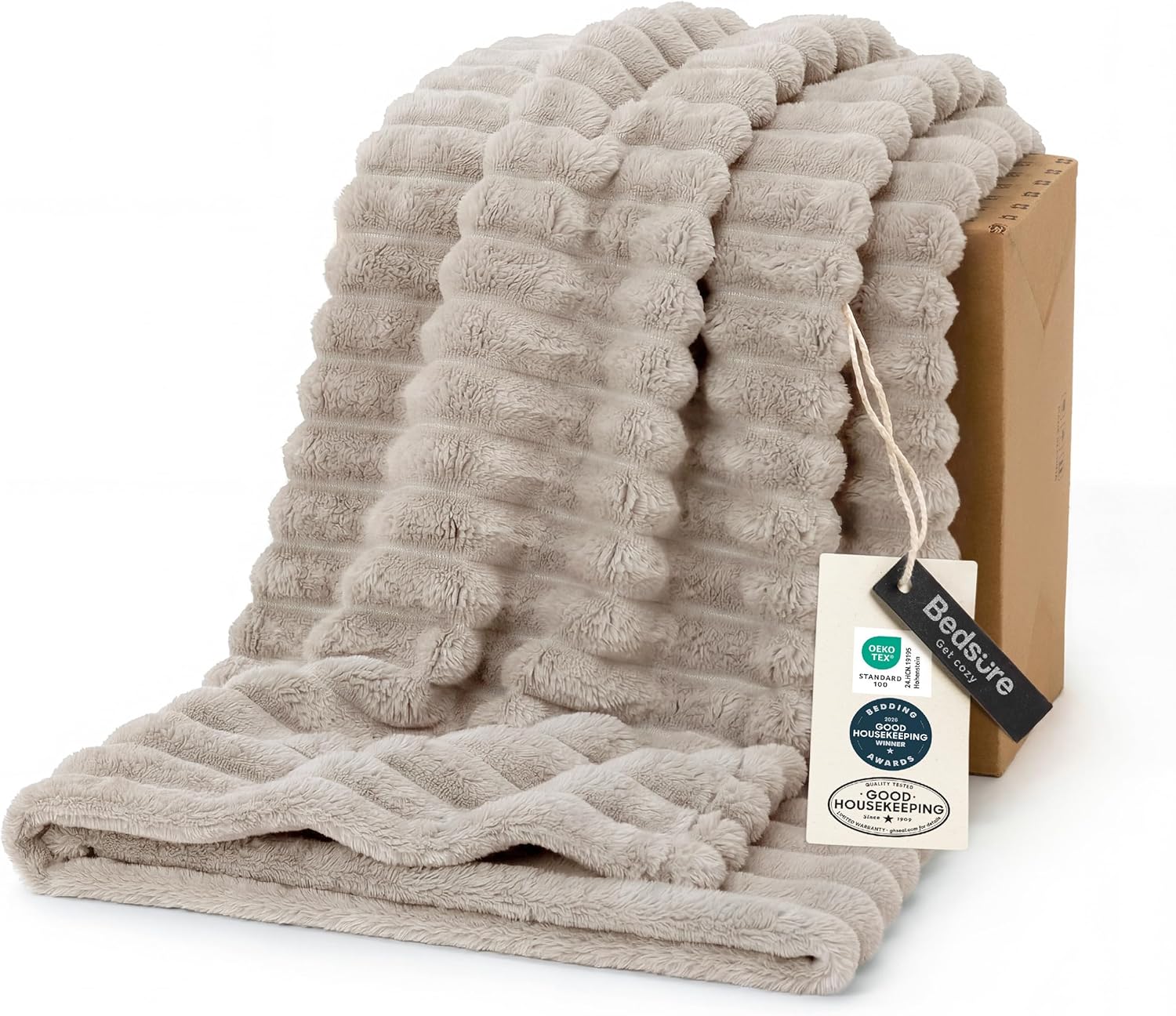 Bedsure 부드러운 베이지색 Throw Blanket