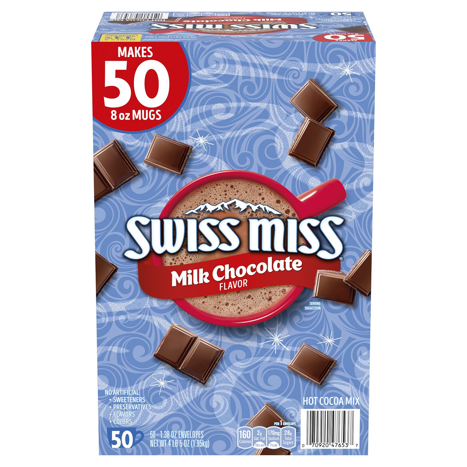 Swiss Miss 밀크 초콜릿 핫 코코아 믹스, 50개입