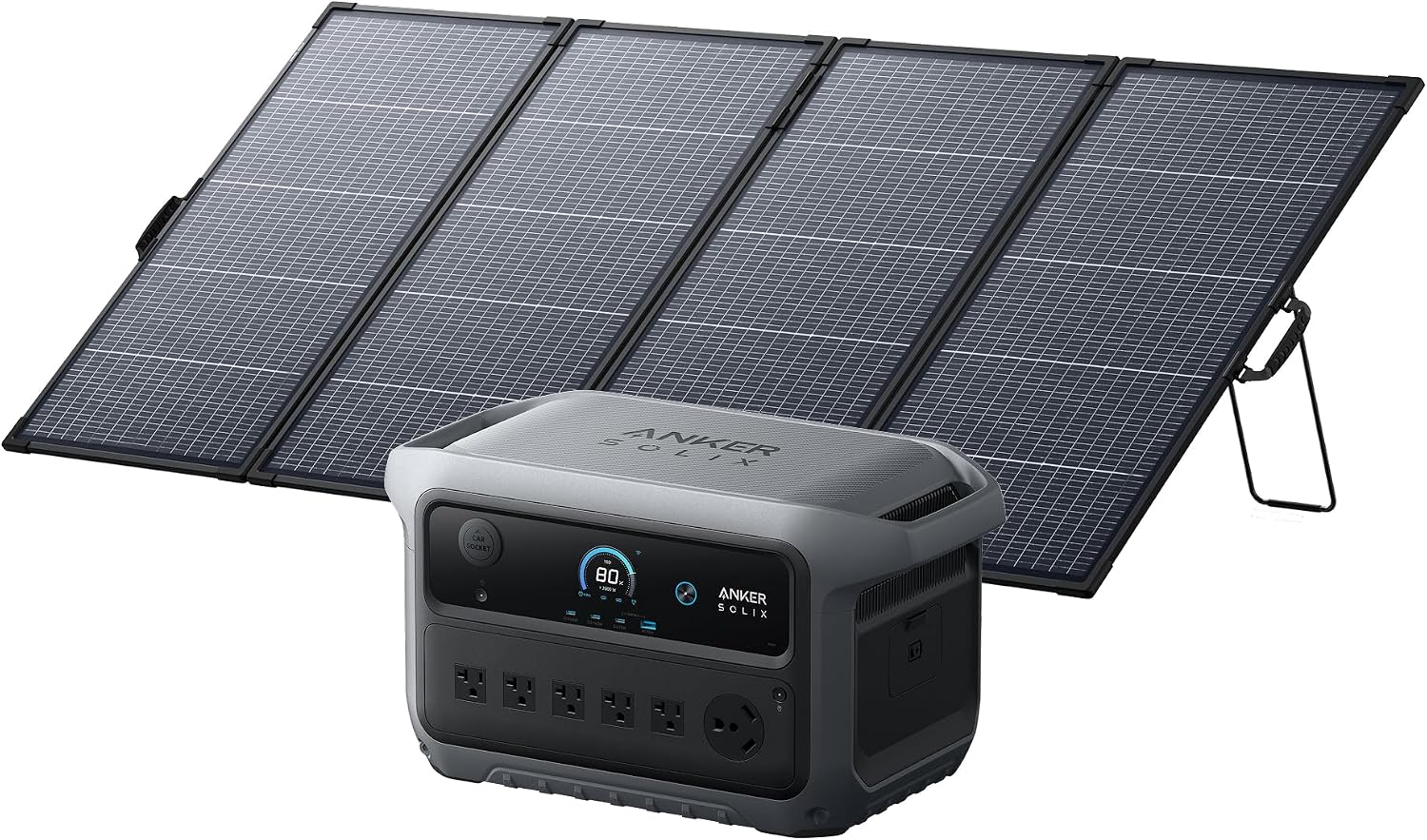 Anker SOLIX C2000 Gen 2 휴대용 파워 스테이션 및 400W 양면 패널
