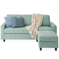 Linen 섹셔널 소파 쿠치 w 체이스 라운지 리버서블 오토만 벤치