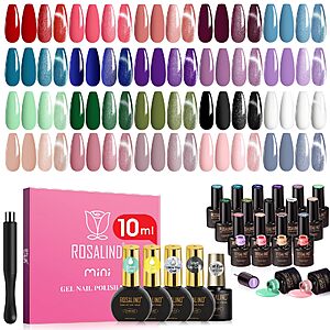 Rosalind 25-pc All Seasons Color Gel Nail Polish Set with Silver Cateye Top Coat