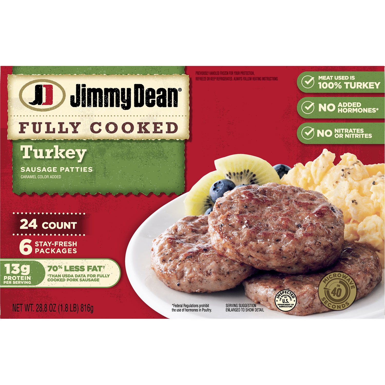 Jimmy Dean 익힌 칠면조 소시지 패티 24개입