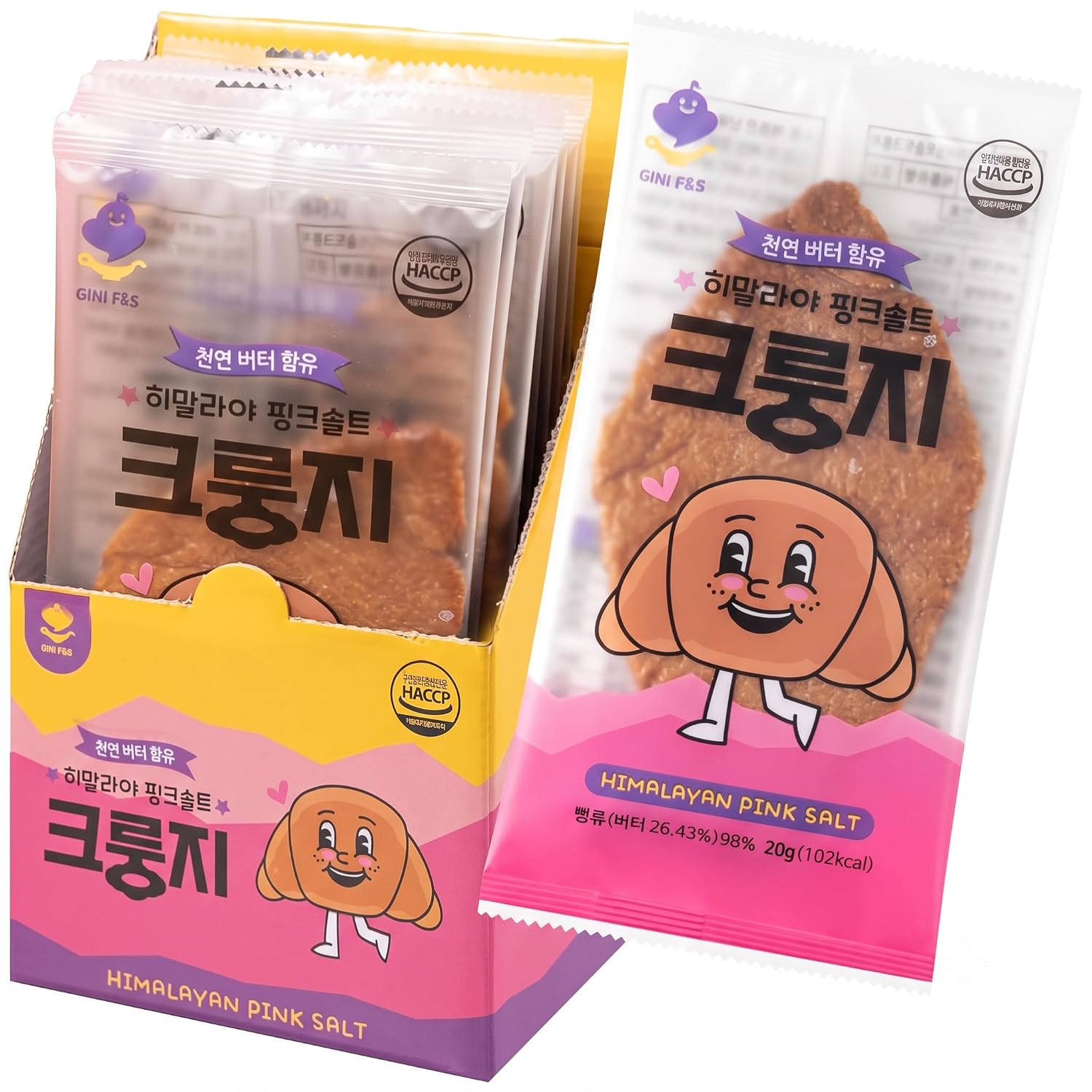 K FOOD 한국식 핑크솔트 크룽지 (크리스피 버터 바이트) 10팩