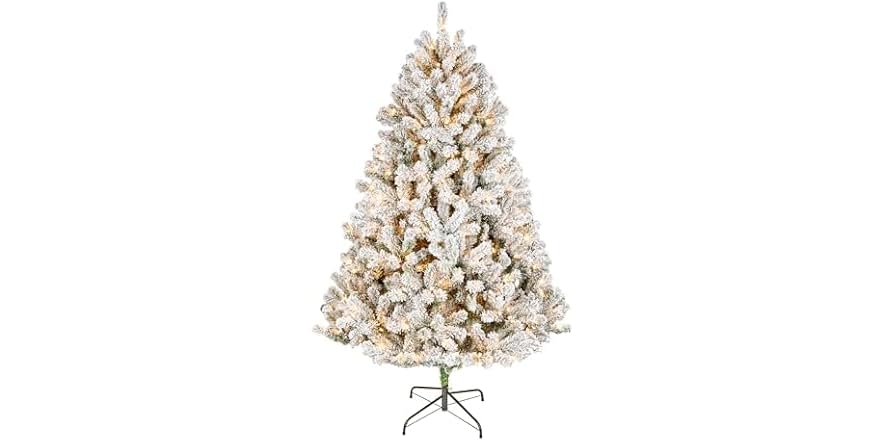 National Tree Company 6ft Pre-Lit Flocked Acacia 크리스마스 트리