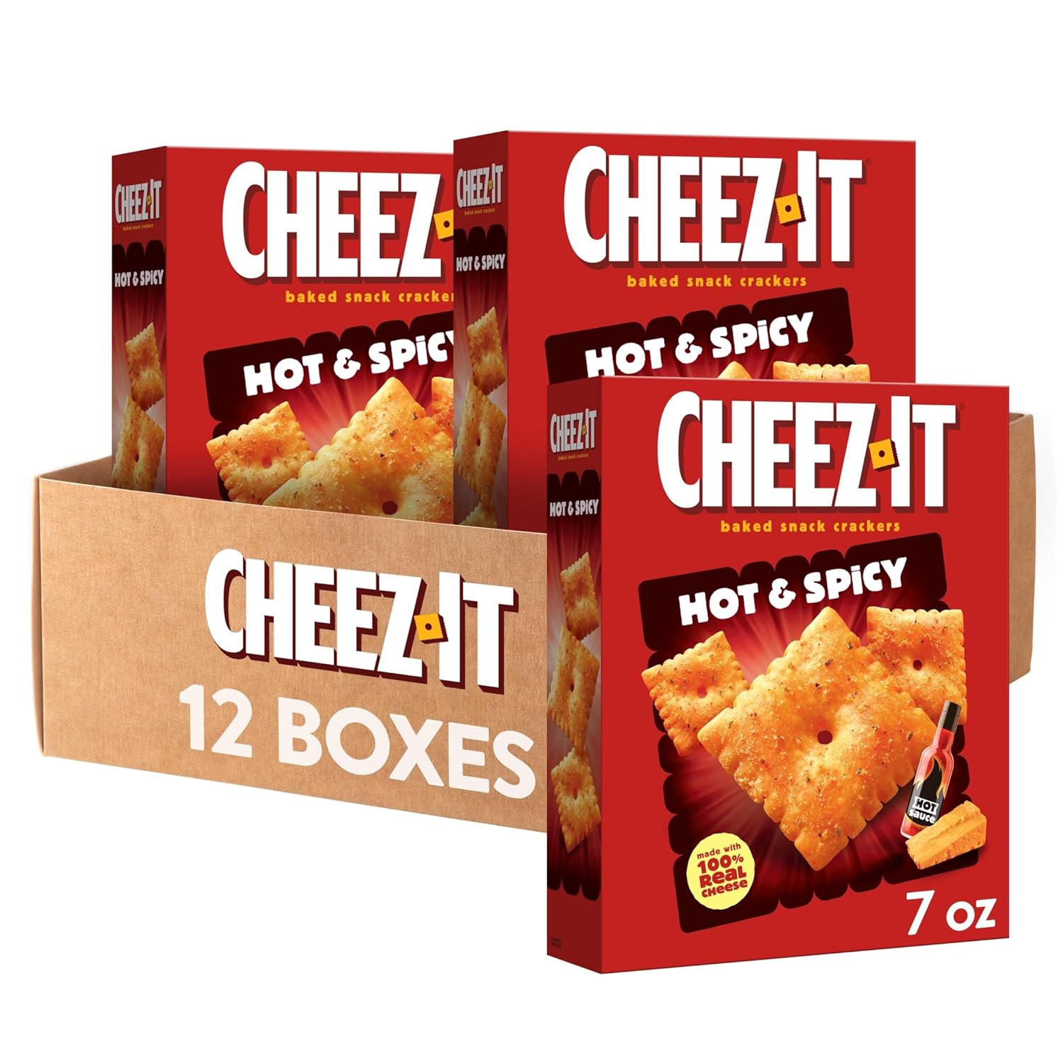 Cheez-It 구운 스낵 치즈 크래커 (Hot & Spicy)