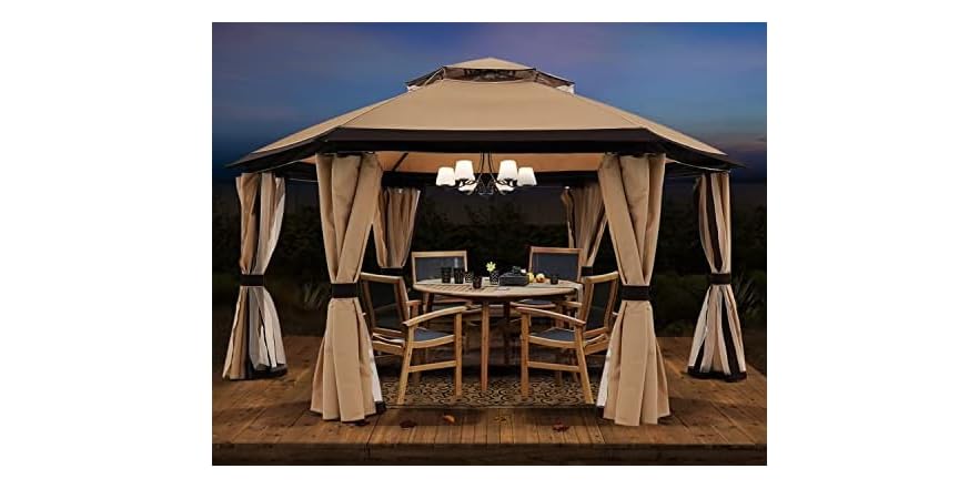ABCCANOPY 10x10 육각형 야외 파티오 가제보