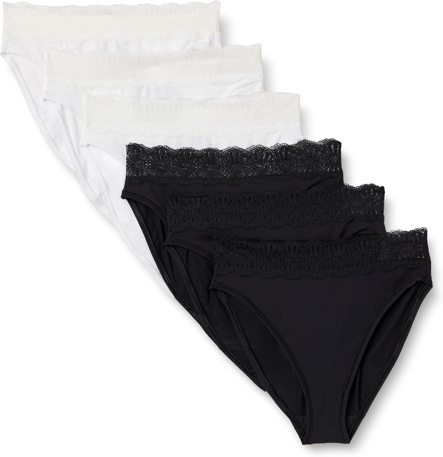 6-Pk Amazon Essentials Women's Peached Microfiber Lace Trim Panties