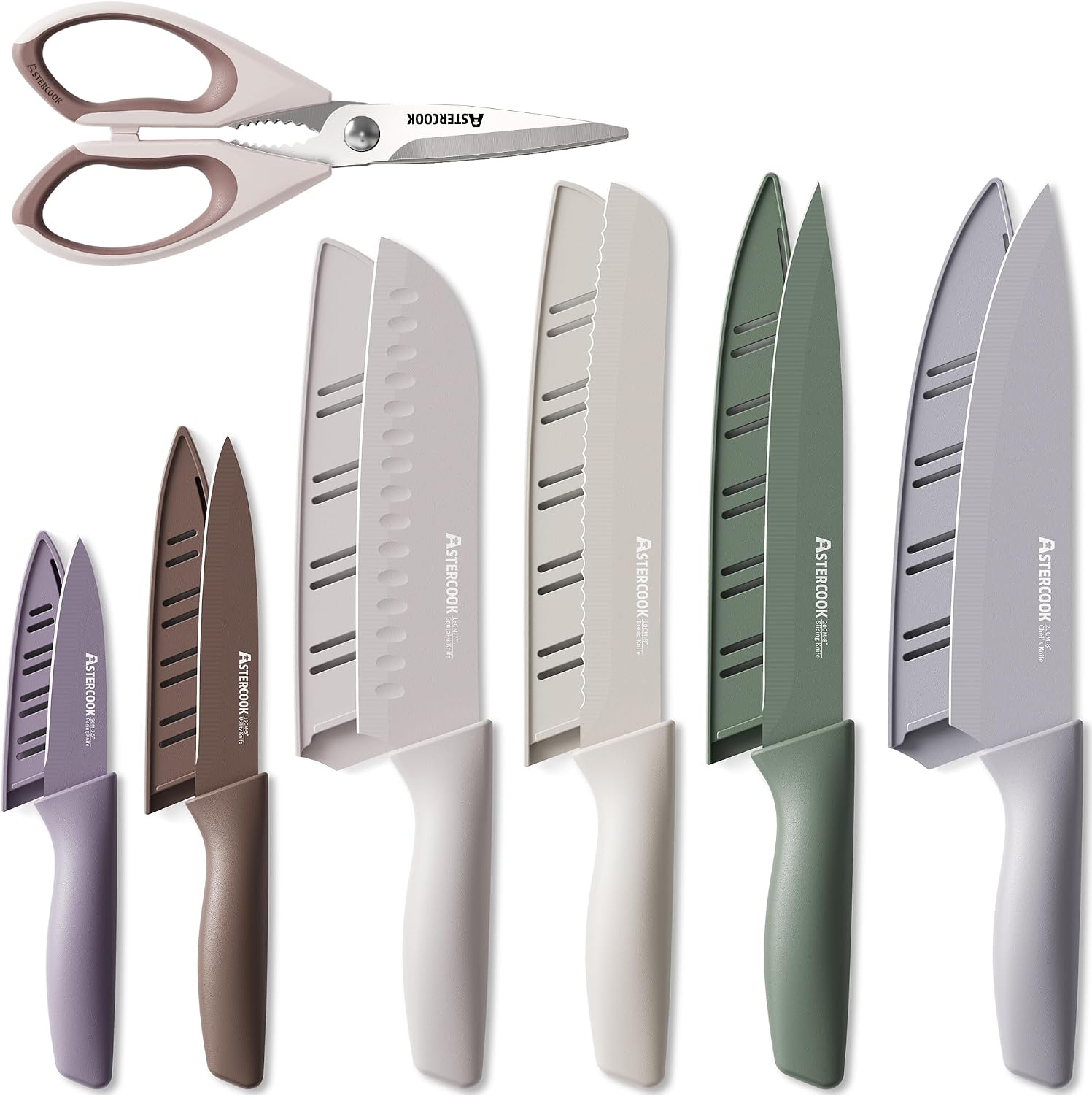 Astercook Stainless Steel Anti-Rust Coating Knife Set (13-Piece)