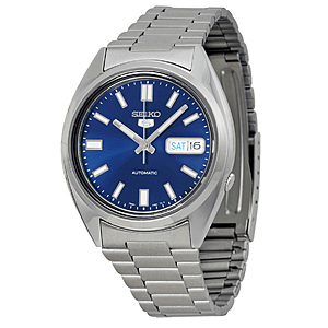 Seiko 5 38mm 자동 블루 다이얼 스테인리스 스틸 남성용 시계
