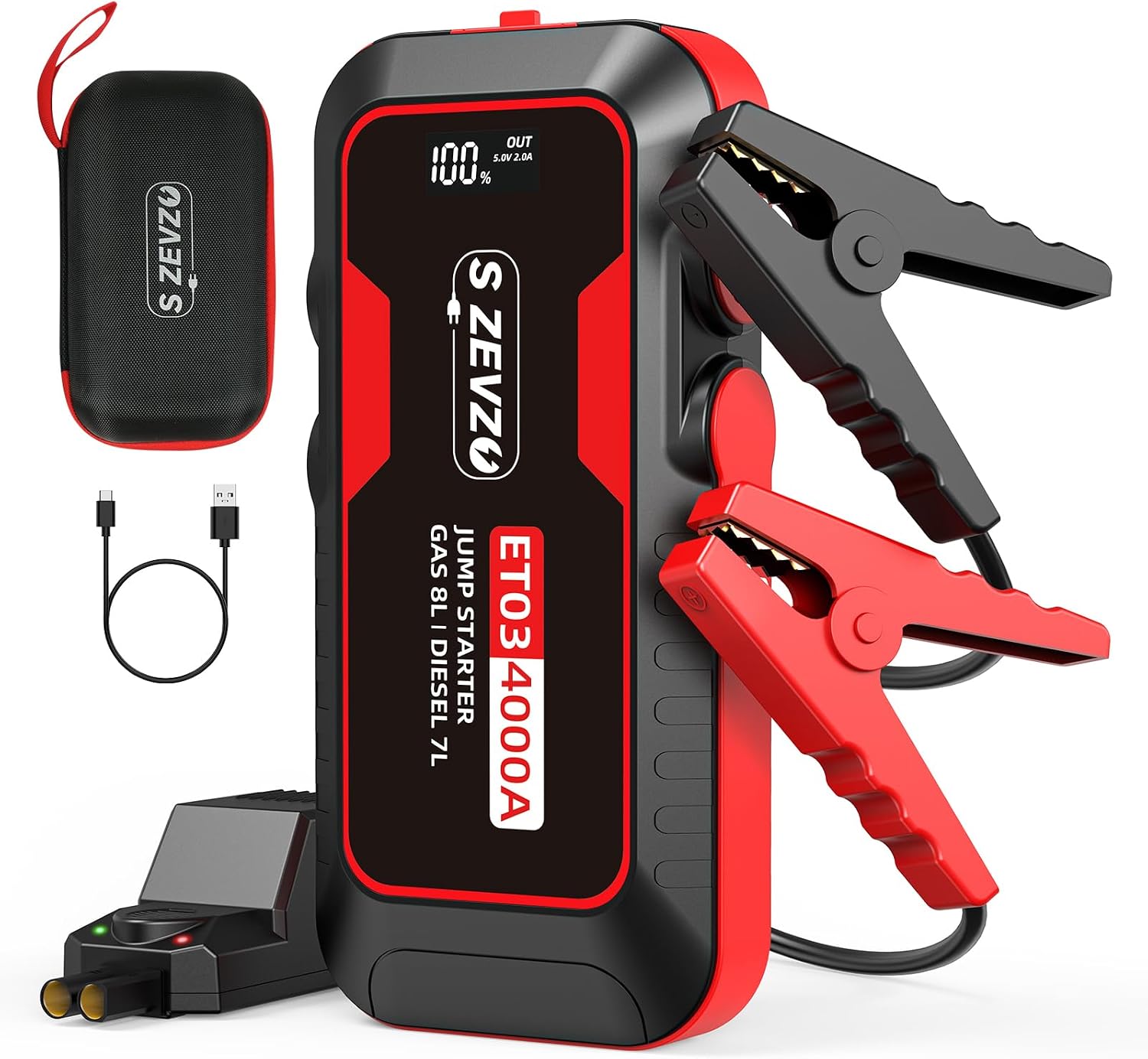 S ZEVZO ET03 Car Jump Starter 4000A 점프 스타터 배터리 팩