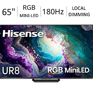 Hisense 65인치 UR8 RGB MiniLED 4K 180Hz HDR 스마트 Google TV (2026)