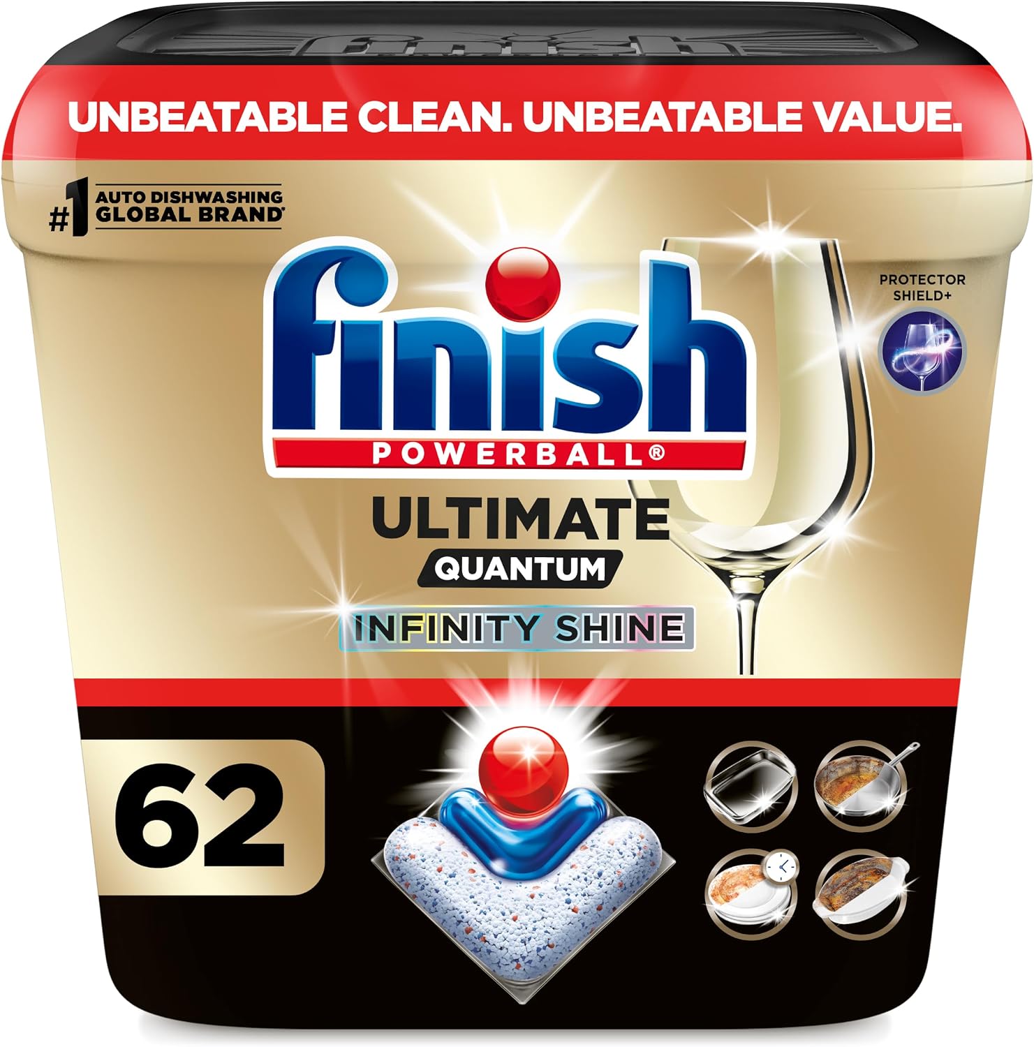 Finish Powerball Ultimate Plus Infinity Shine 식기세척기 세제 타블렛