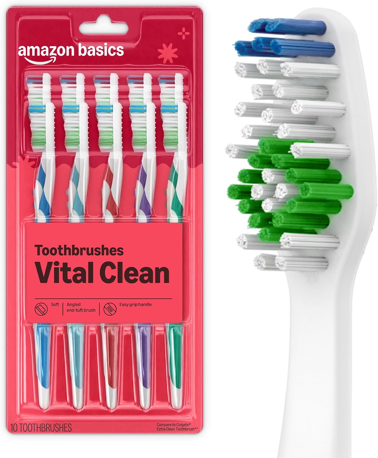 Amazon Basics Clean Plus 칫솔 (Soft, Full) 10개입
