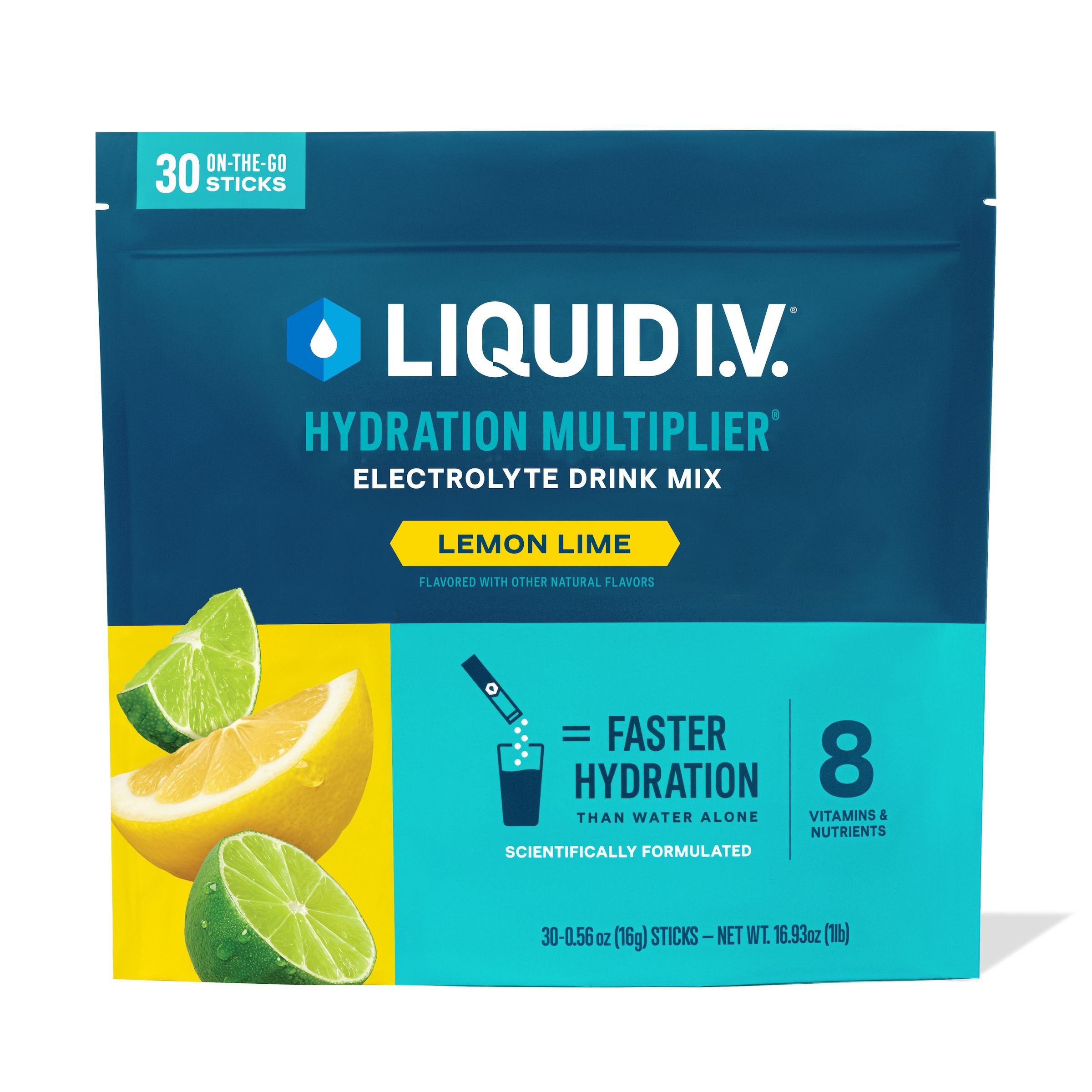 Liquid I.V. Hydration Multiplier 전해질 파우더 Lemon Lime, 30개입