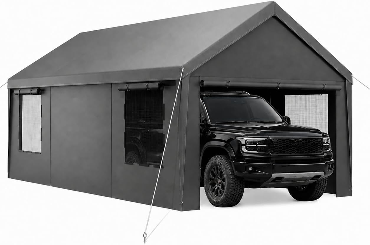 Velway 12 x 20 피트 차량용 캐노피 및 휴대용 차고
