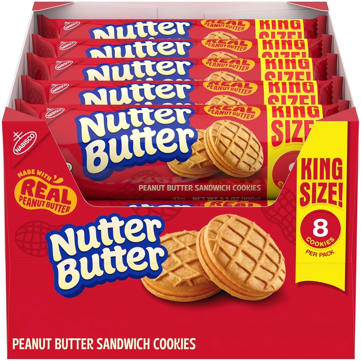 Nutter Butter 킹 사이즈 피넛 버터 샌드위치 쿠키 10팩