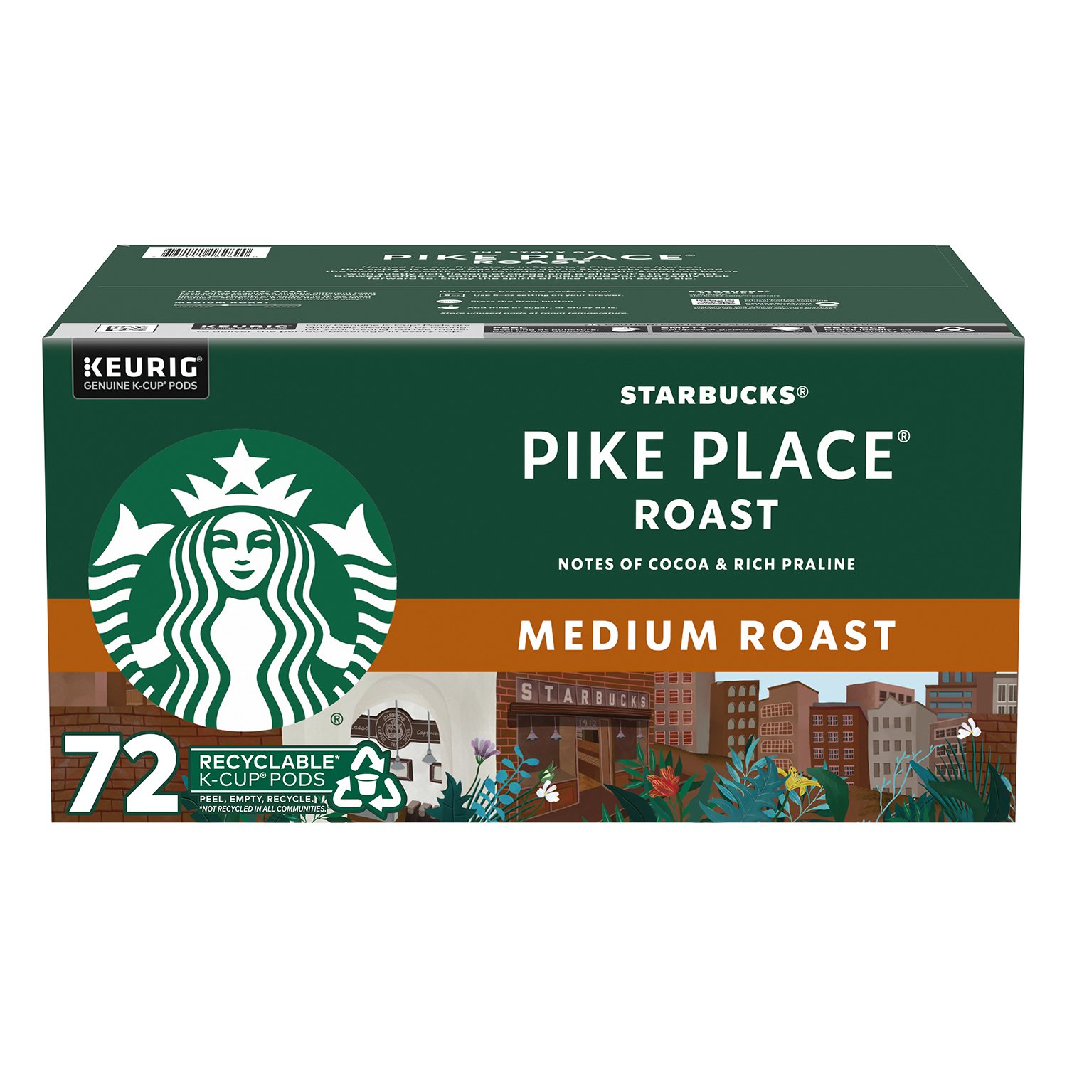 Starbucks Pike Place Medium Roast K-Cup 커피 포드 (72개입)