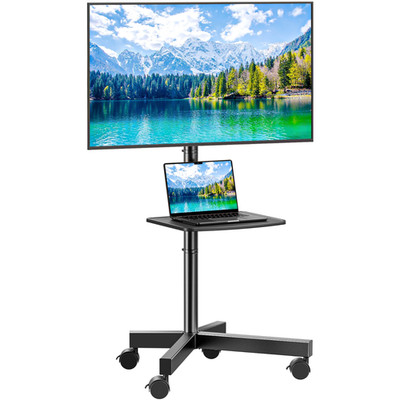 Perlesmith PSTVMC10 Mobile Rolling TV Stand Cart