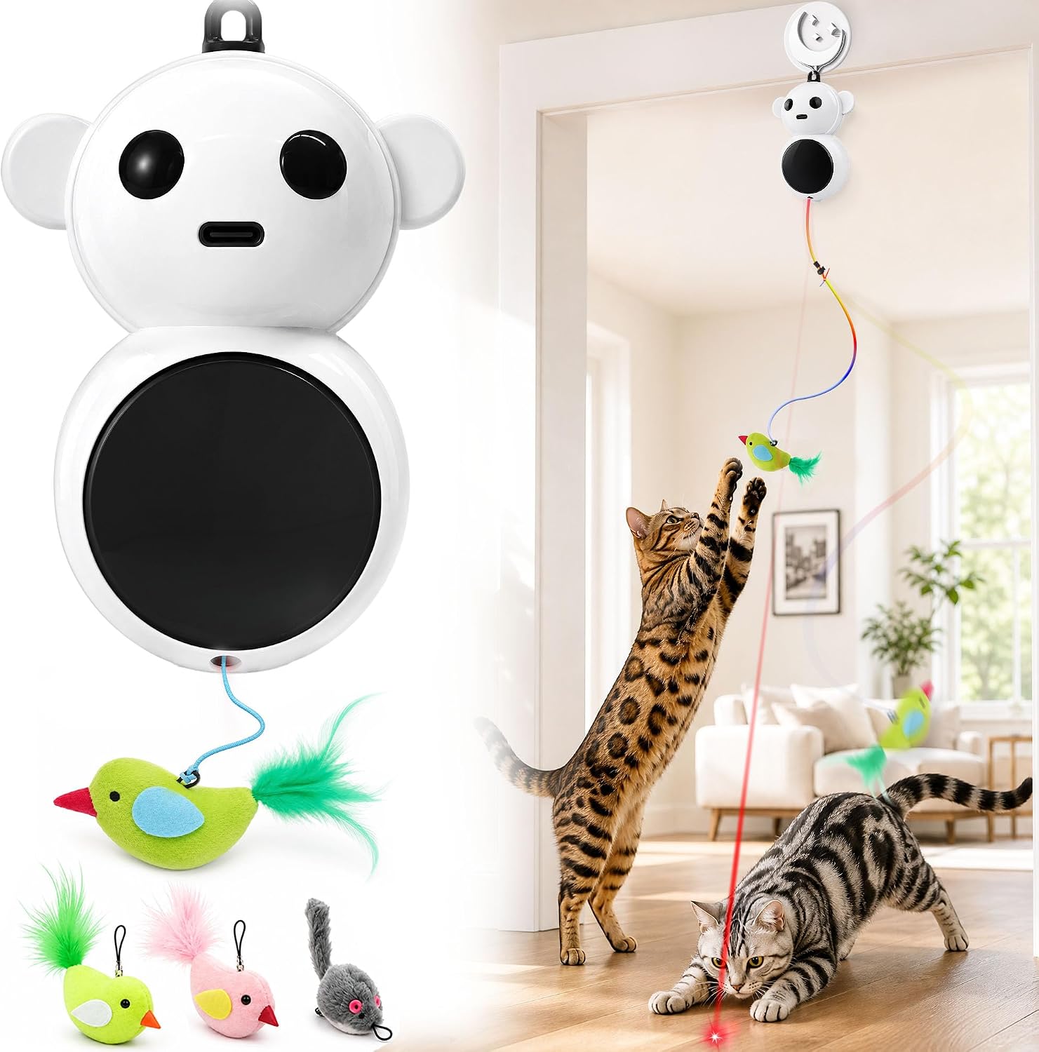 Catpick Automatic Door Mounted Flying Bird Cat Toy