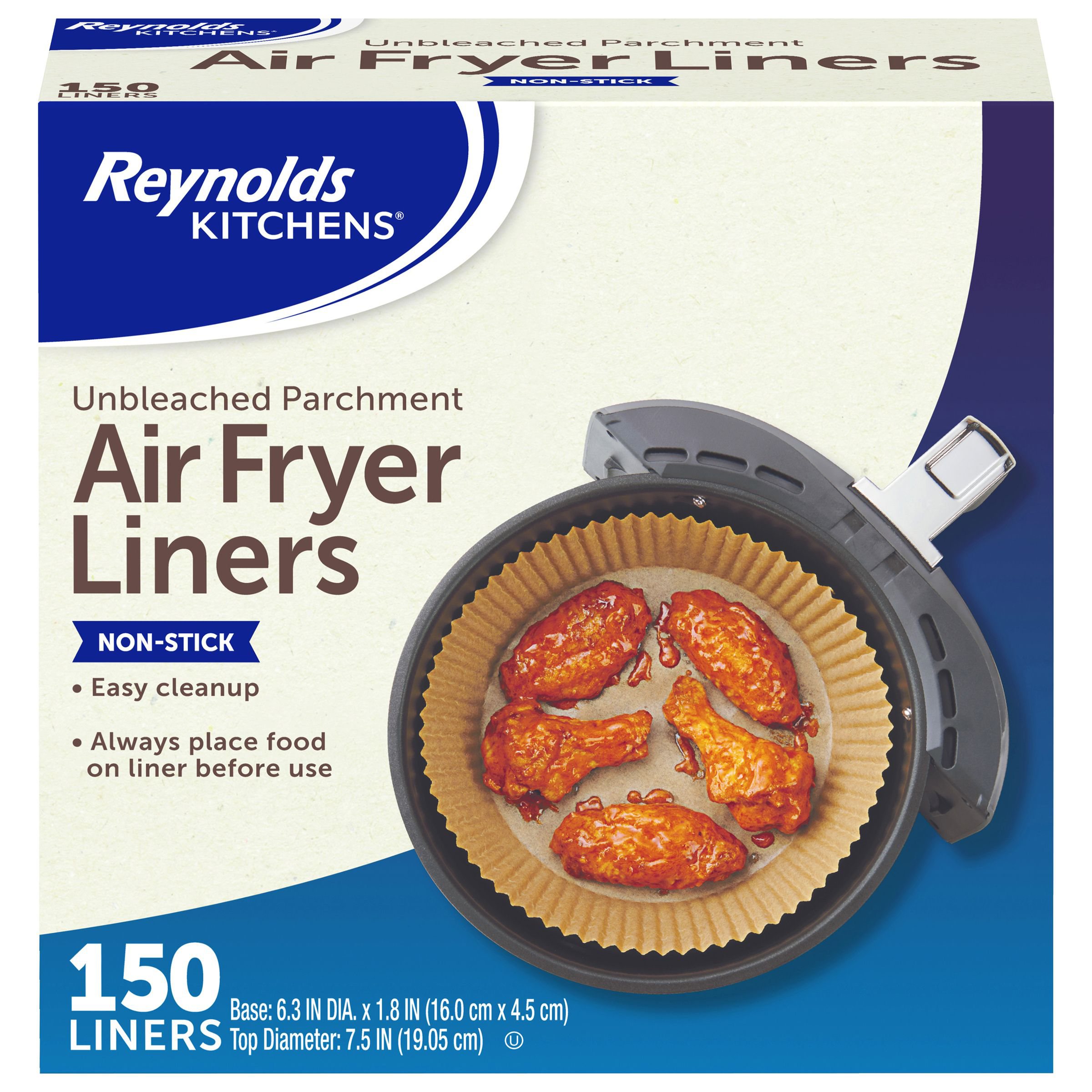 Reynolds Kitchens 무표백 파치먼트 에어프라이어 라이너, 150개입