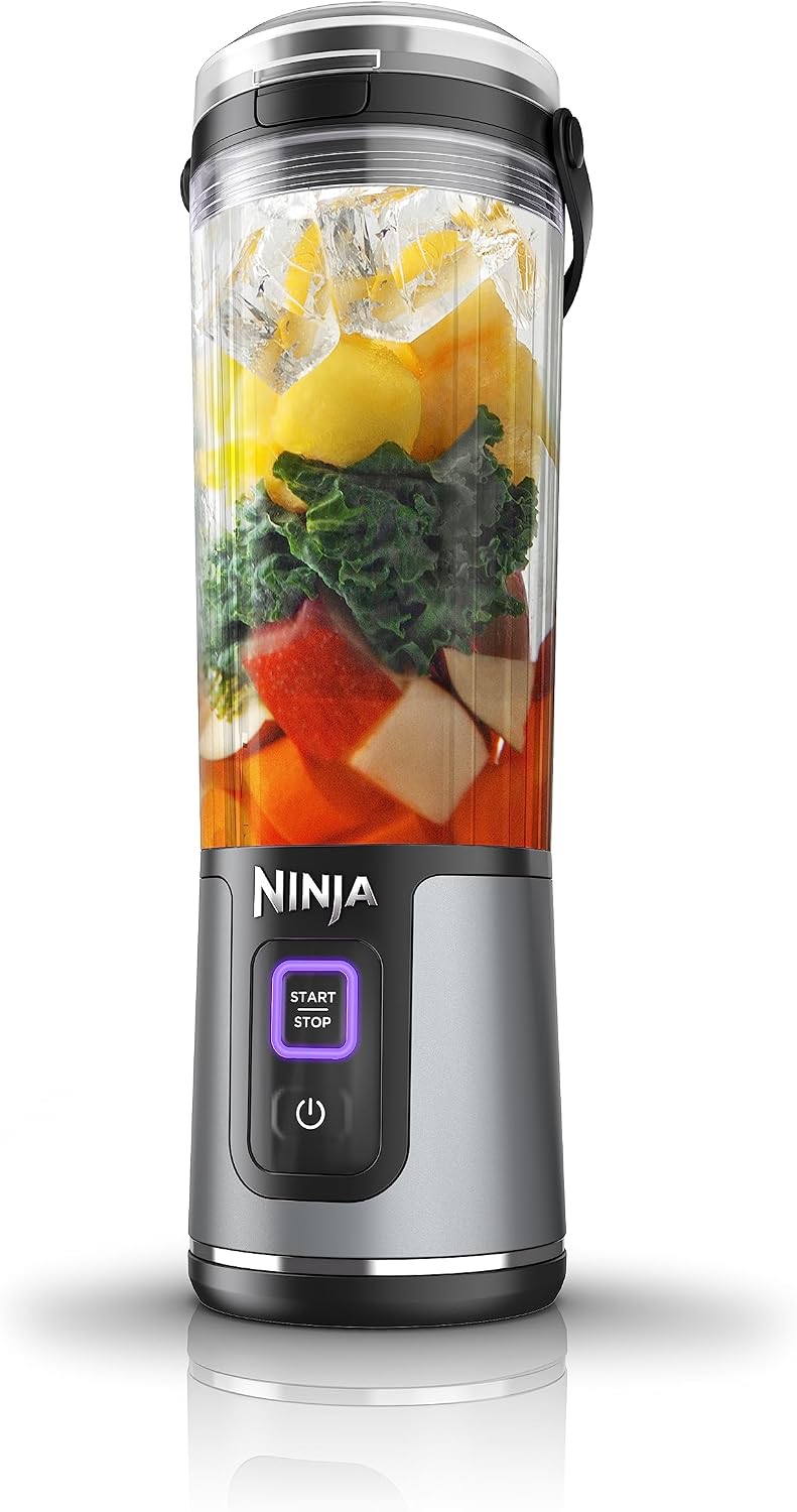 Ninja Blast 휴대용 블렌더, 무선, 18oz 용기, 블랙, BC151BK