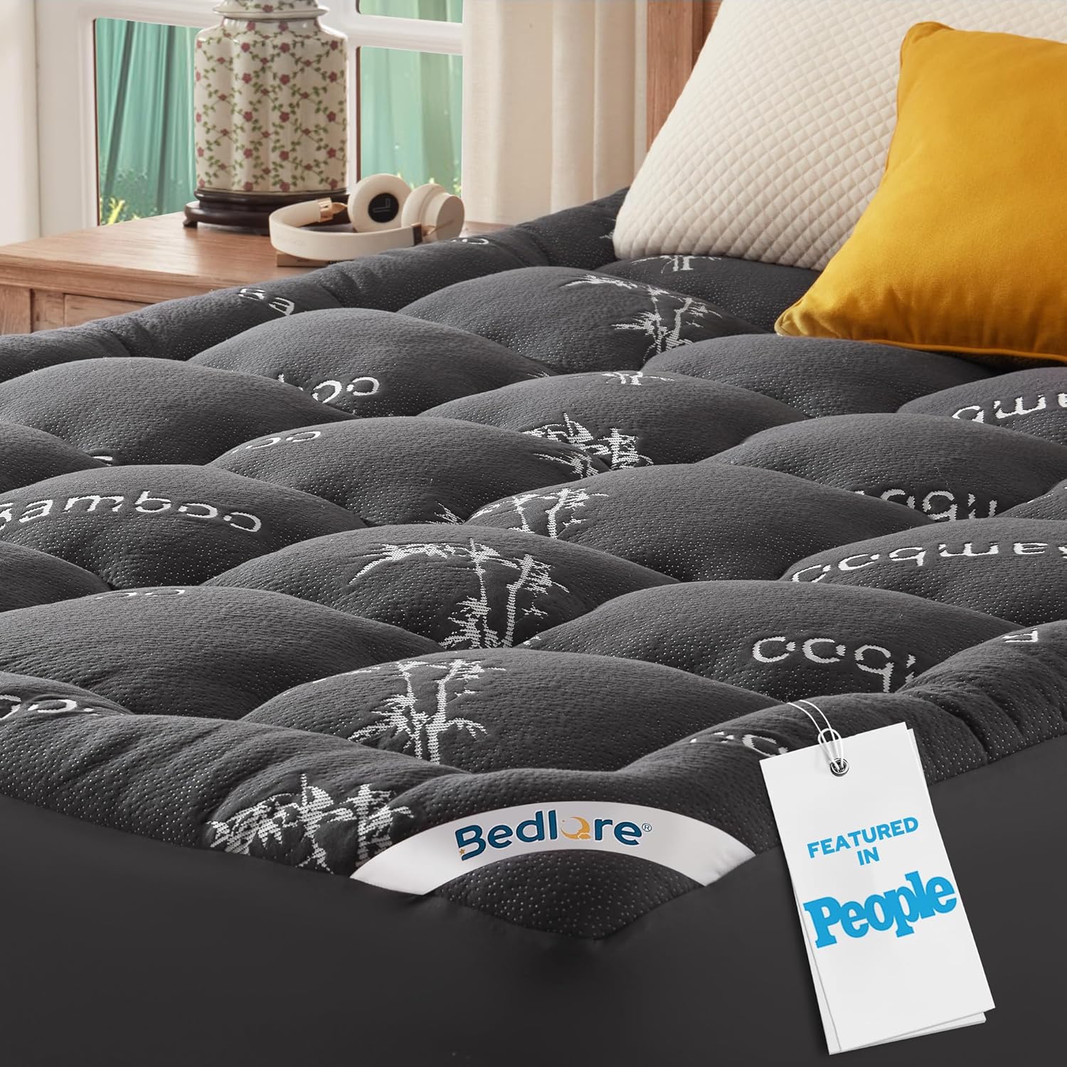 BEDLORE 킹 사이즈 매트리스 토퍼, 두꺼운 소프트 필로우 탑