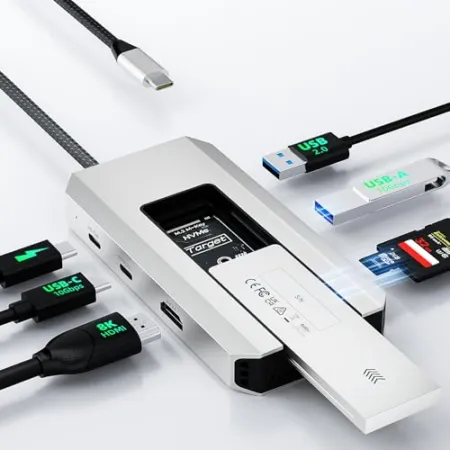 Minthouz USB-C 도킹 스테이션 (M.2 NVMe/SATA SSD 인클로저 포함)