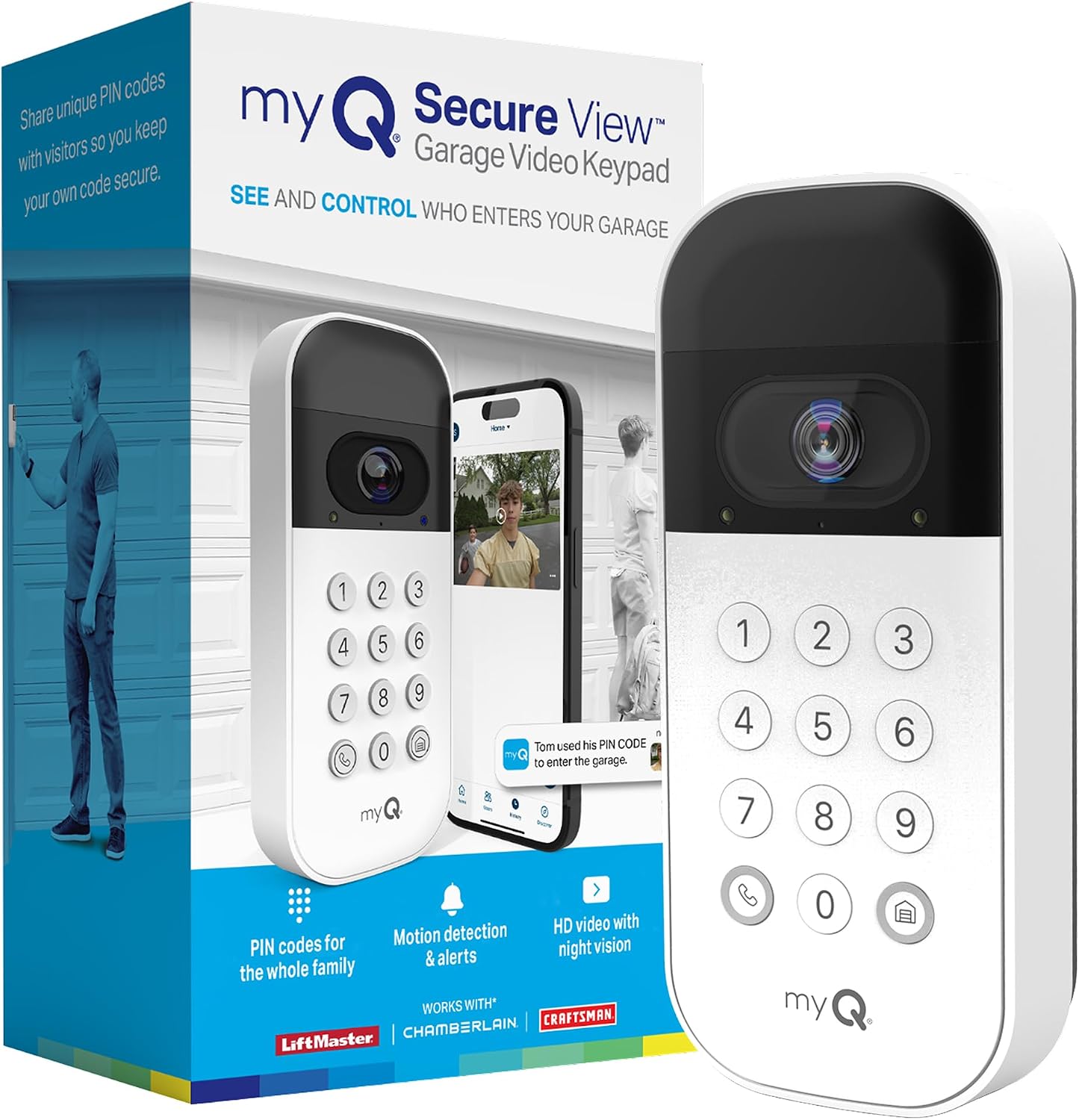Chamberlain myQ 1080p 스마트 WiFi 차고 비디오 키패드
