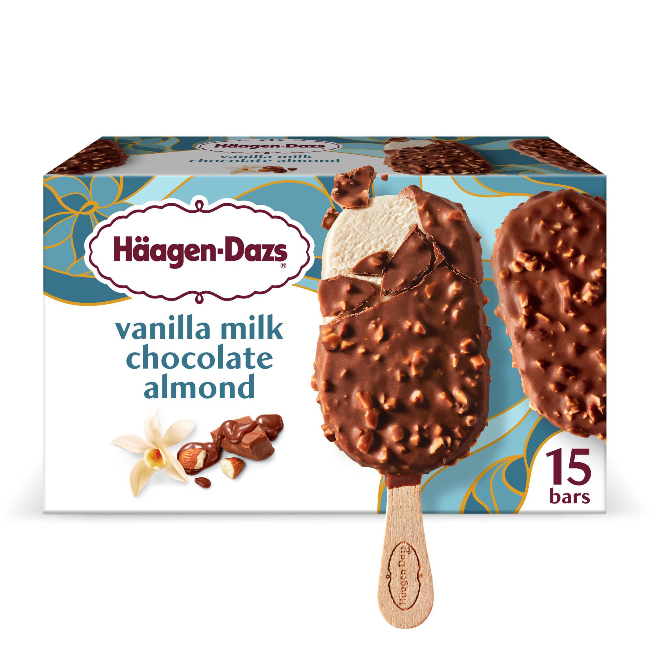 Haagen-Dazs 바닐라 밀크 초콜릿 아몬드 아이스크림 바 15개입