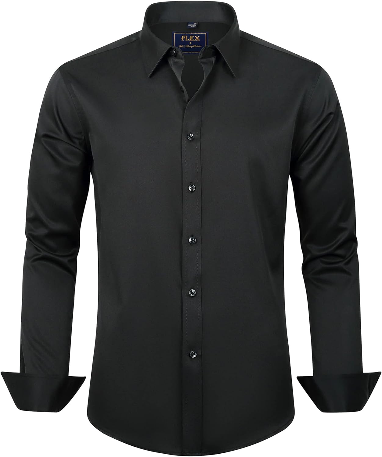 J.VER Men's Dress Shirts Solid Long Sleeve Stretch Wrinkle-Free Formal Shirt