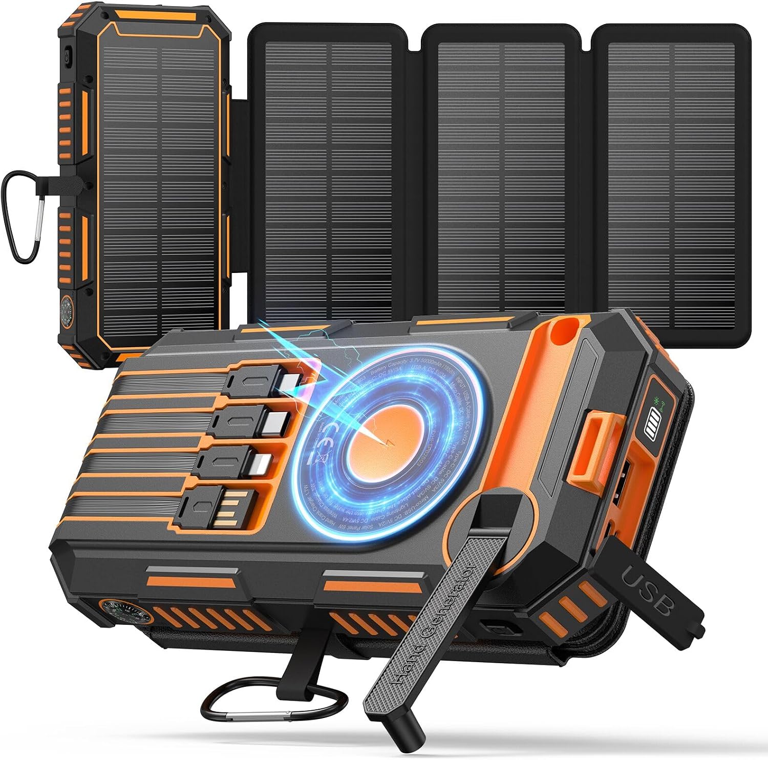 FEELLE 50000mAh Solar Power Bank with Magnetic Portable Charger