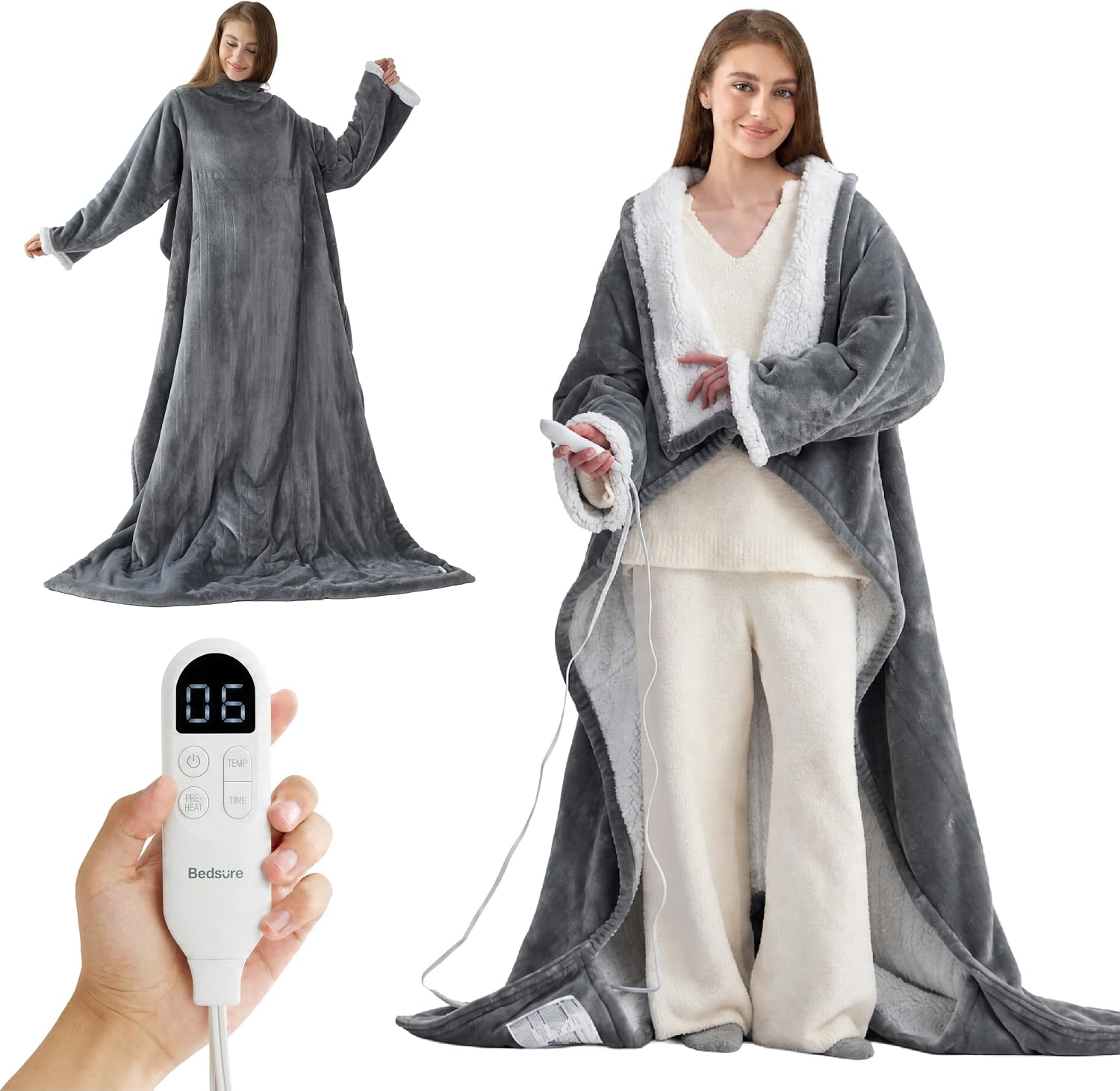 Bedsure 웨어러블 전기 담요 (Grey)