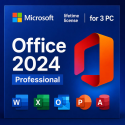 Microsoft Office 2024 프로페셔널 평생 라이선스 (3대 PC용, Windows)