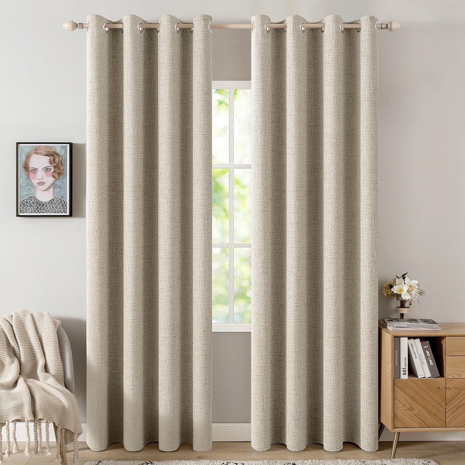 MIULEE 100% Blackout Linen 커튼