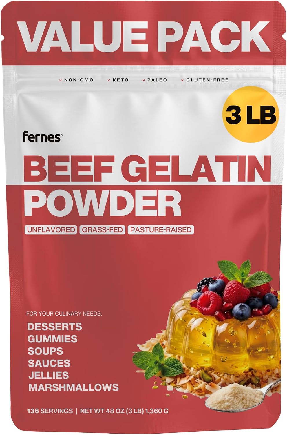 Fernes 소고기 젤라틴 파우더 (3lb)