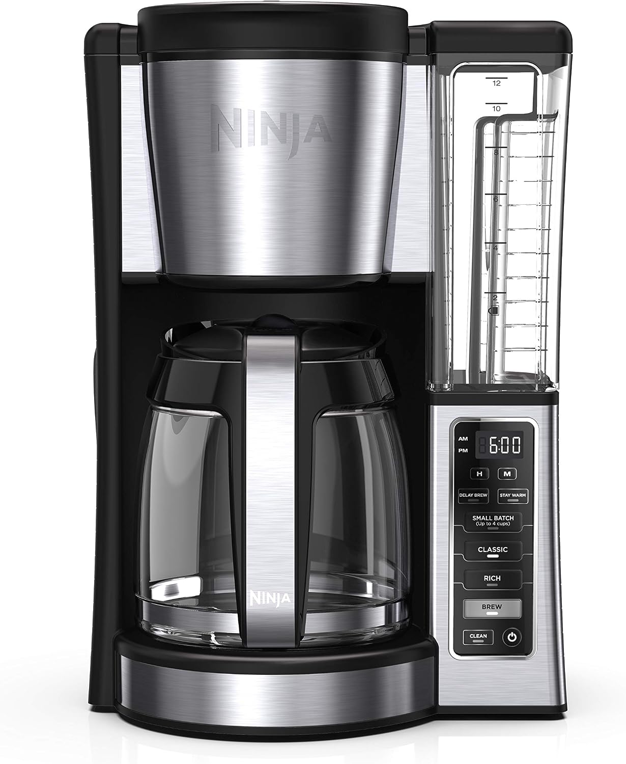 Ninja Fresh Brew 커피 메이커, 12 컵 유리 카라페, 스테인리스 스틸, CE251