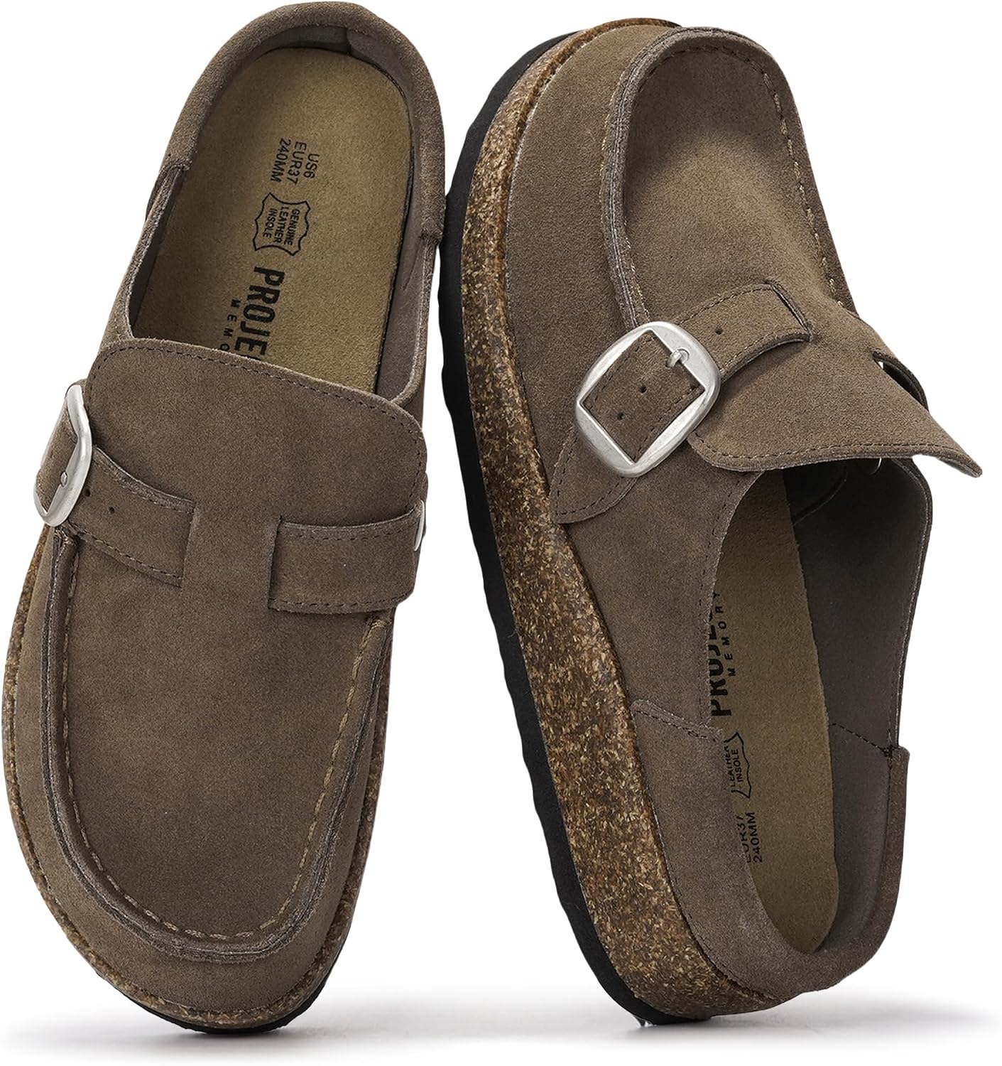 PROJECT CLOUD 100% Genuine Leather Moccasin Clogs for Women